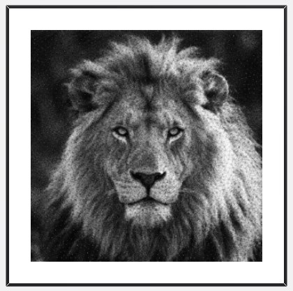 A finished picture framed and hung, as it arrives with the customer